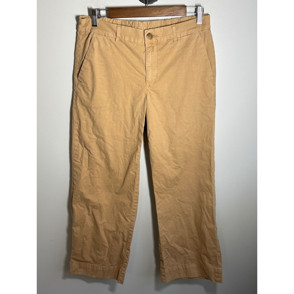 American Eagle Stovepipe Khaki Pants Womens 6 Short Tan Straight Leg Stretch